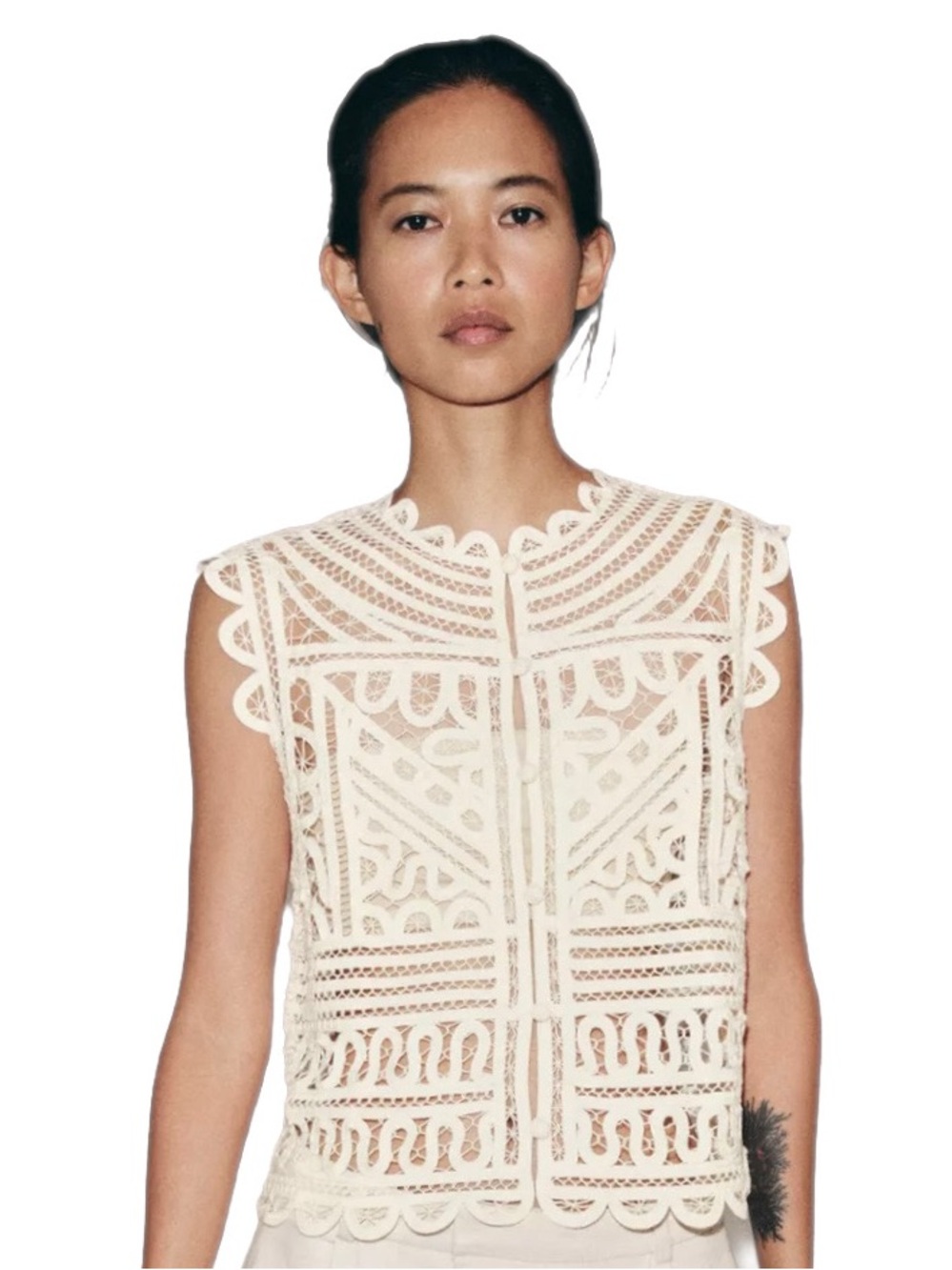 ZARA Women’s collection sleeveless crochet blouse❤️❤️